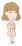 喜ぶ成人女性（右向き）のイラスト