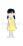 困る女の子（左向き）のイラスト