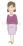 喜ぶ中年女性（左向き）のイラスト
