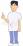 指差す男性作業療法士（理学療法士）（左向き）のイラスト