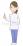 指差す女性作業療法士（理学療法士）（左向き）のイラスト