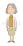 喜ぶ老人女性（左向き）のイラスト