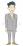 喜ぶ成人男性（右向き）のイラスト