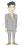 成人男性（右向き）のイラスト