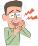 虫歯で痛がる中年男性のイラスト