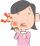 虫歯で痛がる女の子のイラスト